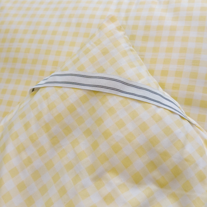 91家纺网 家纺一手货源 找家纺 默忆 2025新款学生新疆棉花床褥褥子 浅色黄格子