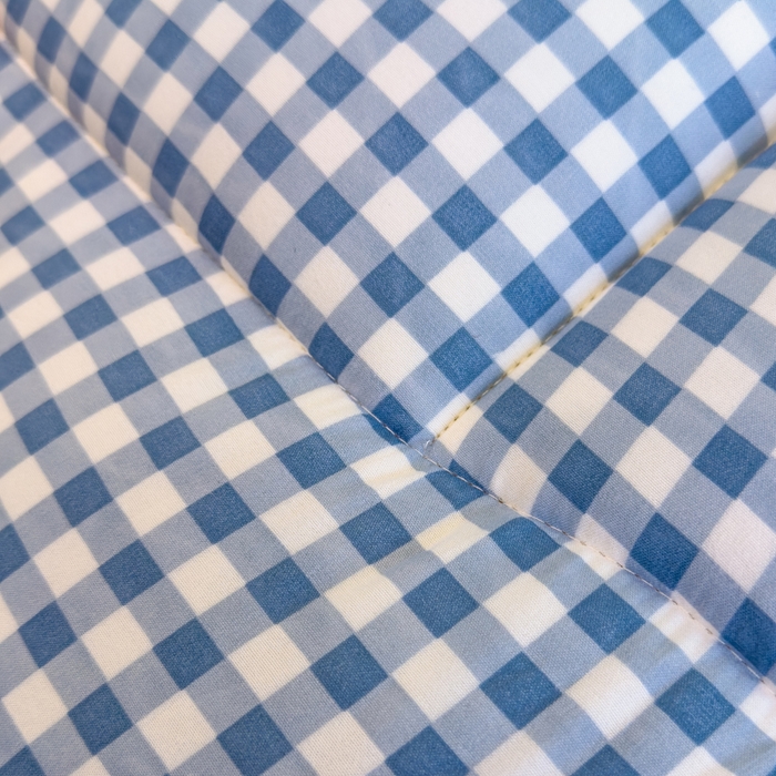 91家纺网 家纺一手货源 找家纺 默忆 2025新款学生新疆棉花床褥褥子 深蓝白小格