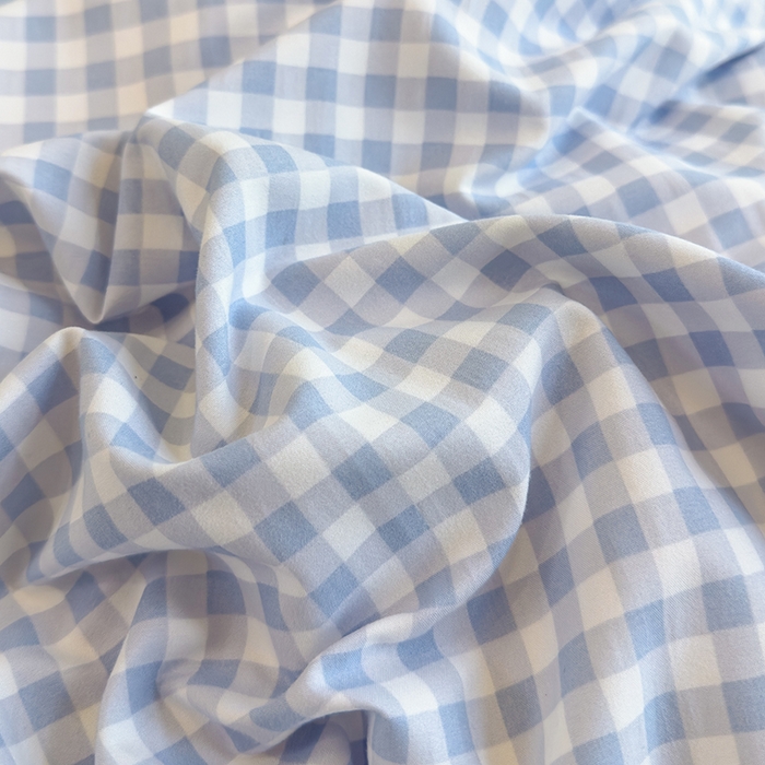 91家纺网 家纺一手货源 找家纺 默忆 2025新款亲肤水洗棉学生三件套 蓝白小格