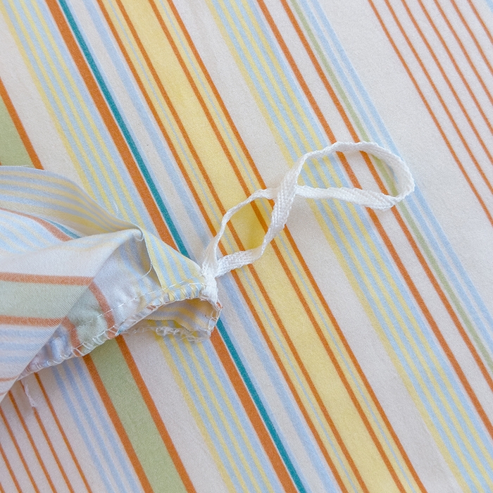 91家纺网 家纺一手货源 找家纺 默忆 2025新款亲肤水洗棉学生三件套 蓝黄条纹