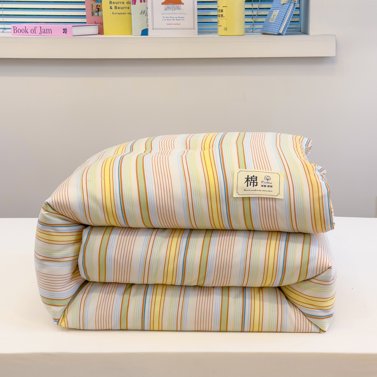 91家纺网 家纺一手货源 找家纺 默忆 2025新款新疆棉学生棉花被 被子被芯 彩条