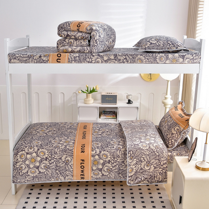 91家纺网 家纺一手货源 找家纺 芯诗曼家纺 2025新款金貂绒牛奶绒印花三件套 繁花嫩叶