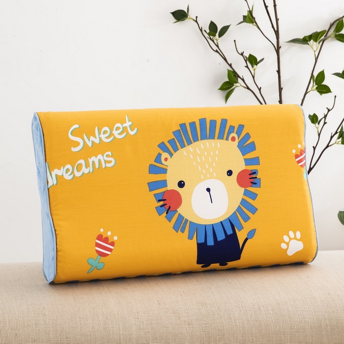 91家纺网 家纺一手货源 找家纺 大黄蜂家居家纺 2025新款全棉13372棉儿童卡通乳胶枕套 小狮子