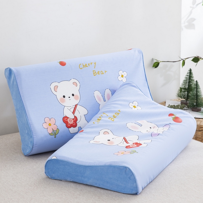 91家纺网 家纺一手货源 找家纺 大黄蜂家居家纺 2025新款全棉13372棉儿童卡通乳胶枕套 小熊和小兔