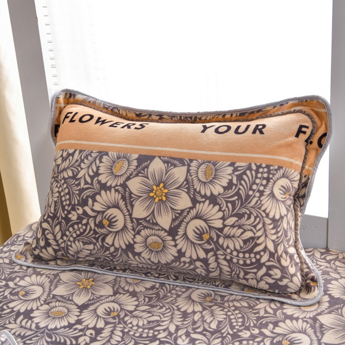 91家纺网 家纺一手货源 找家纺 芯诗曼家纺 2025新款金貂绒牛奶绒印花三件套 繁花嫩叶