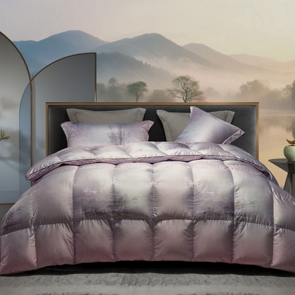 91家纺网 家纺一手货源 找家纺 （总）织梦人羽绒工厂店 2025新款高蓬松羽绒95鹅绒大牌同款花型莫代尔印花