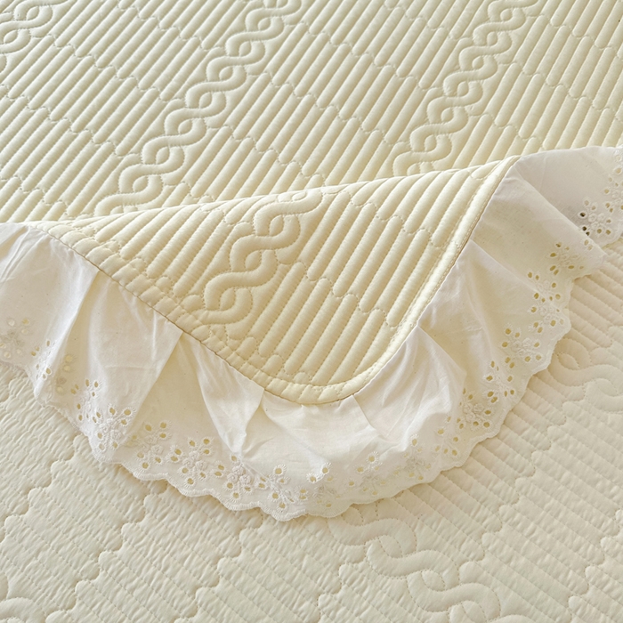 91家纺网 家纺一手货源 找家纺 岚吉家纺 2025新款莫代尔印花床盖 皓月黄