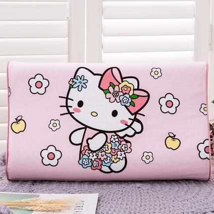 91家纺网 家纺一手货源 找家纺 大黄蜂家居家纺 2025新款全棉13372棉儿童卡通乳胶枕套 花园喵喵