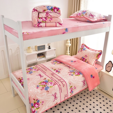 芯诗曼家纺 2025新款金貂绒牛奶绒印花三件套 富贵牡丹