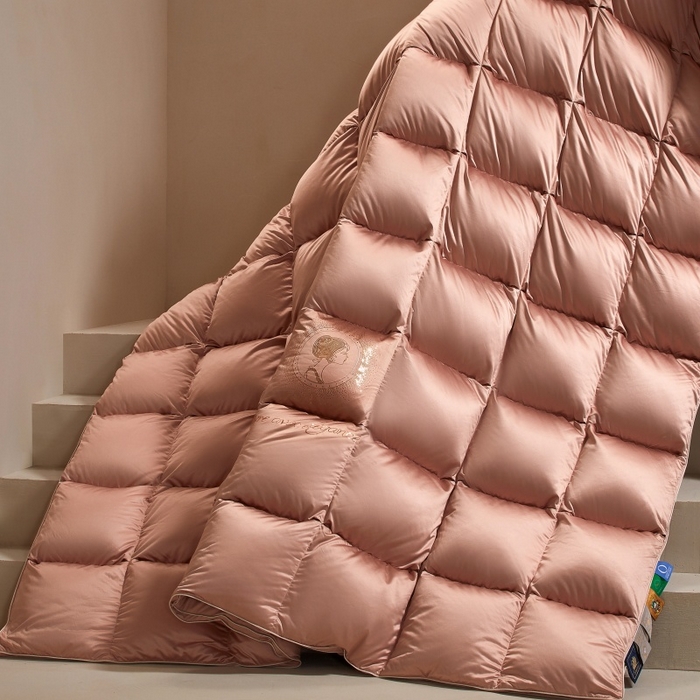 91家纺网 家纺一手货源 找家纺 织梦人羽绒工厂店2025新款羽绒被壳 贵夫人真丝缎-豆沙