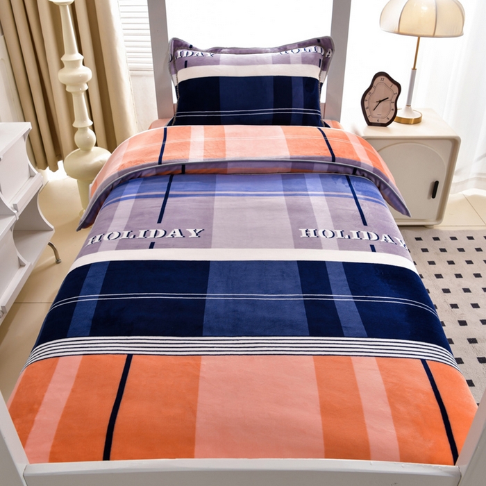 91家纺网 家纺一手货源 找家纺 芯诗曼家纺 2025新款金貂绒牛奶绒印花三件套 格调生活