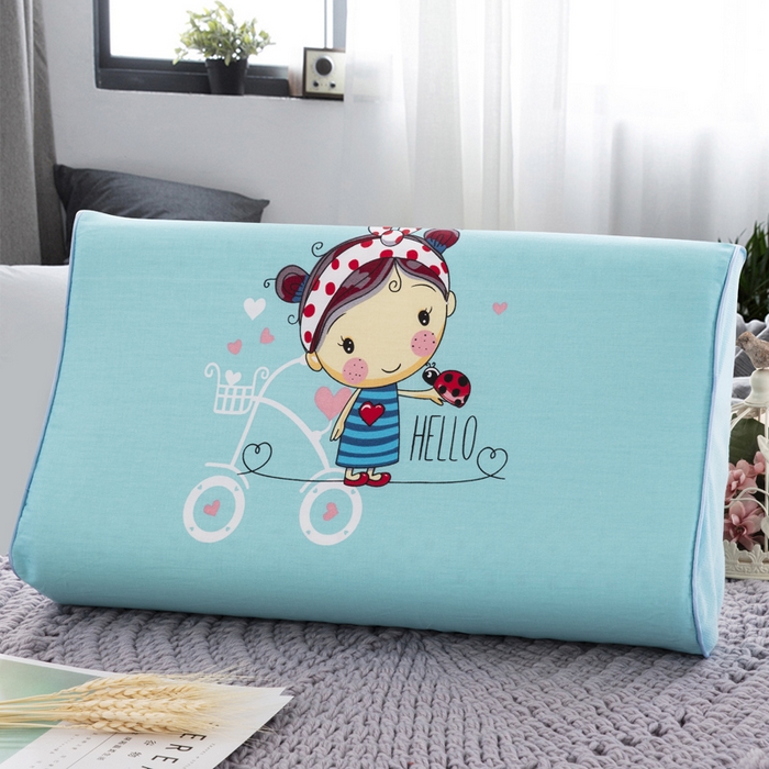 91家纺网 家纺一手货源 找家纺 大黄蜂家居家纺 2025新款全棉13372棉儿童卡通乳胶枕套 糖果女孩
