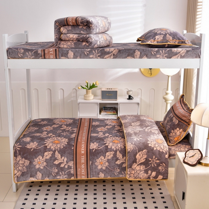 91家纺网 家纺一手货源 找家纺 （总）芯诗曼家纺 2025新款金貂绒牛奶绒印花三件套