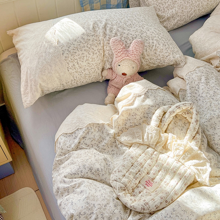 91家纺网 家纺一手货源 找家纺 港岛妹妹 2025新款韩式蕾丝花边软绵绵四件套 楼兰