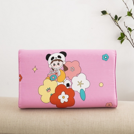 大黄蜂家居家纺 2025新款全棉13372棉儿童卡通乳胶枕套 可爱女孩