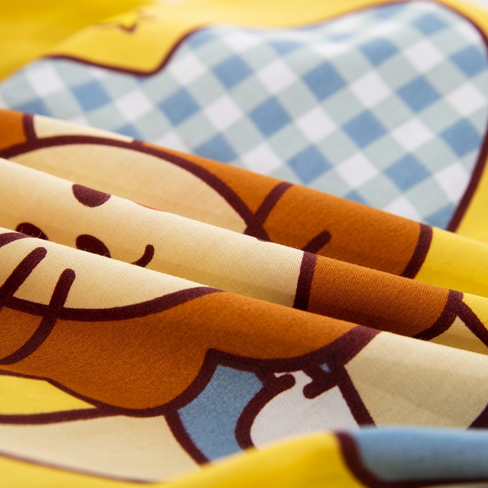 91家纺网 家纺一手货源 找家纺 大黄蜂家居家纺 2025新款全棉13372棉儿童卡通乳胶枕套 彩虹狮子