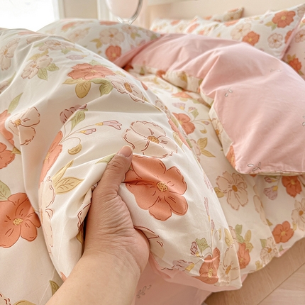 宇彬家纺 2025直播新款13372全棉纯棉印花单双人被套喷气小清新简约热款学生被罩 颂和新花型上新