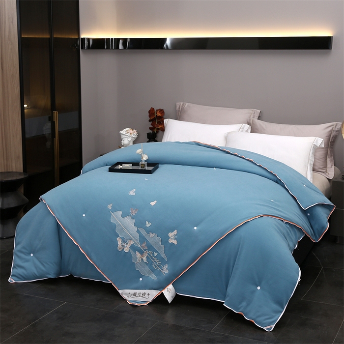 91家纺网 家纺一手货源 找家纺 （总）恒鑫 2025新款全棉绣花桑蚕丝冬被春秋被拉链二合一子母被