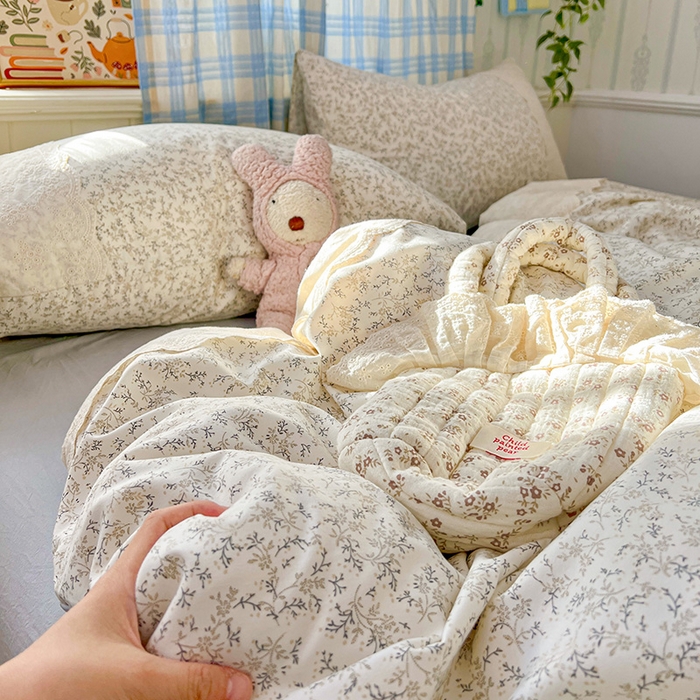 91家纺网 家纺一手货源 找家纺 港岛妹妹 2025新款韩式蕾丝花边软绵绵四件套 楼兰