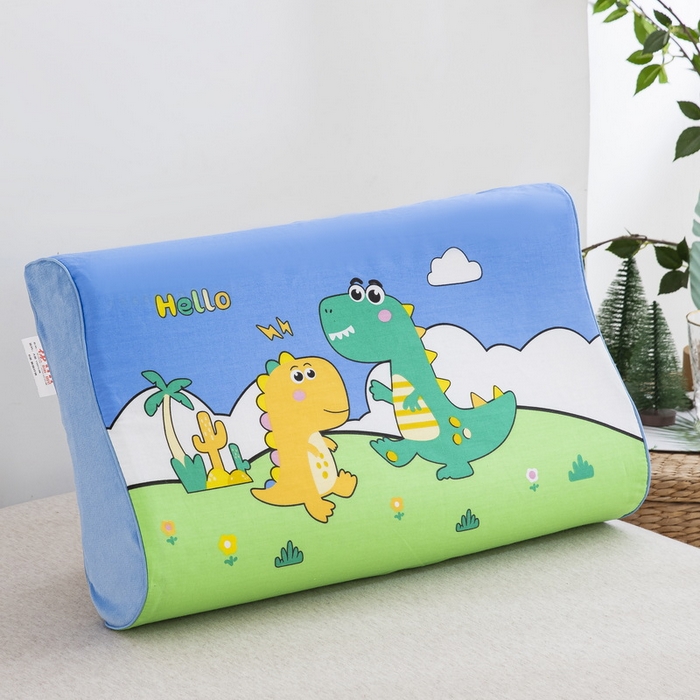 91家纺网 家纺一手货源 找家纺 大黄蜂家居家纺 2025新款全棉13372棉儿童卡通乳胶枕套 哈喽恐龙 