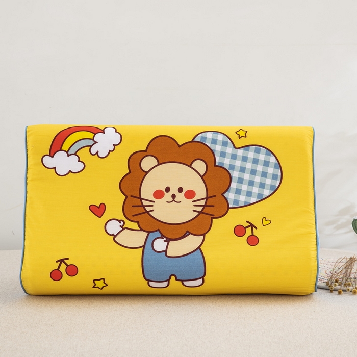 91家纺网 家纺一手货源 找家纺 大黄蜂家居家纺 2025新款全棉13372棉儿童卡通乳胶枕套 彩虹狮子