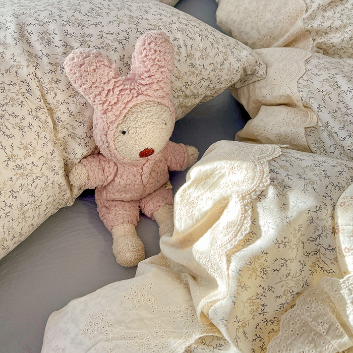 91家纺网 家纺一手货源 找家纺 港岛妹妹 2025新款韩式蕾丝花边软绵绵四件套 楼兰