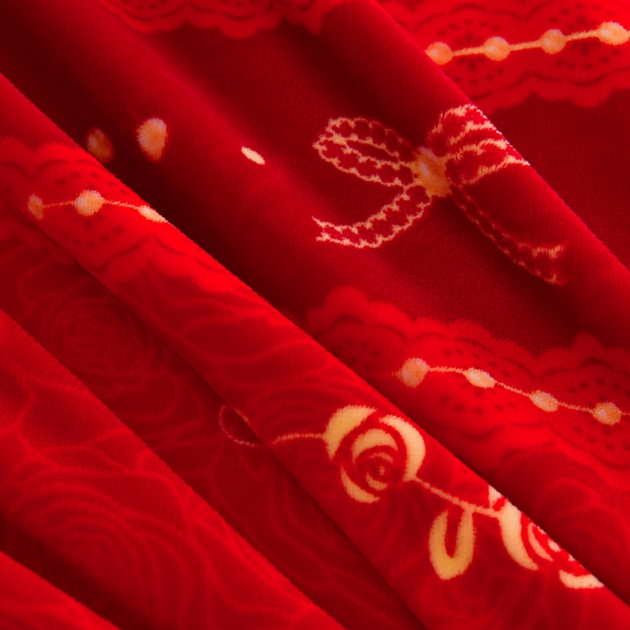 91家纺网 家纺一手货源 找家纺 芯诗曼家纺 2025新款金貂绒牛奶绒印花三件套 今生缘