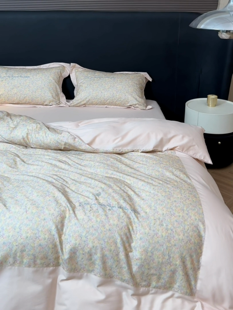 91家纺网 家纺一手货源 找家纺 迷尚家居 2025新款天丝棉磨毛工艺款四件套 卡洛桔