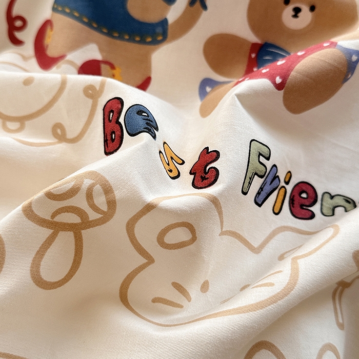 91家纺网 家纺一手货源 找家纺 宇彬家纺 2025直播新款13372全棉纯棉印花单双人被套喷气小清新简约热款学生被罩 小童趣新花型上新