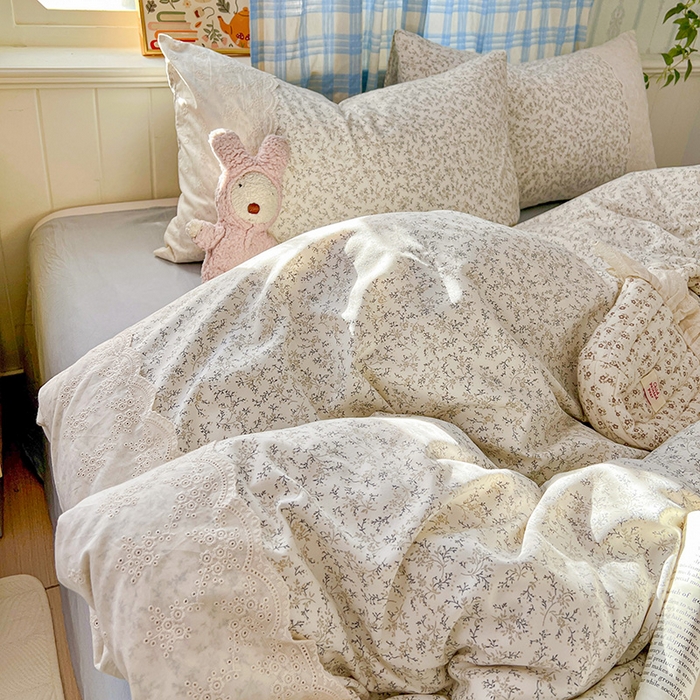 91家纺网 家纺一手货源 找家纺 港岛妹妹 2025新款韩式蕾丝花边软绵绵四件套 楼兰