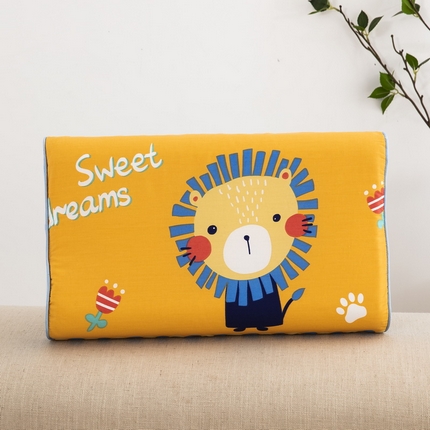 大黄蜂家居家纺 2025新款全棉13372棉儿童卡通乳胶枕套 小狮子