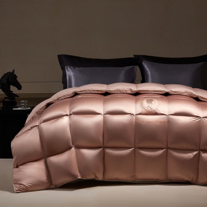 91家纺网 家纺一手货源 找家纺 织梦人羽绒工厂店2025新款羽绒被壳 贵夫人真丝缎-豆沙