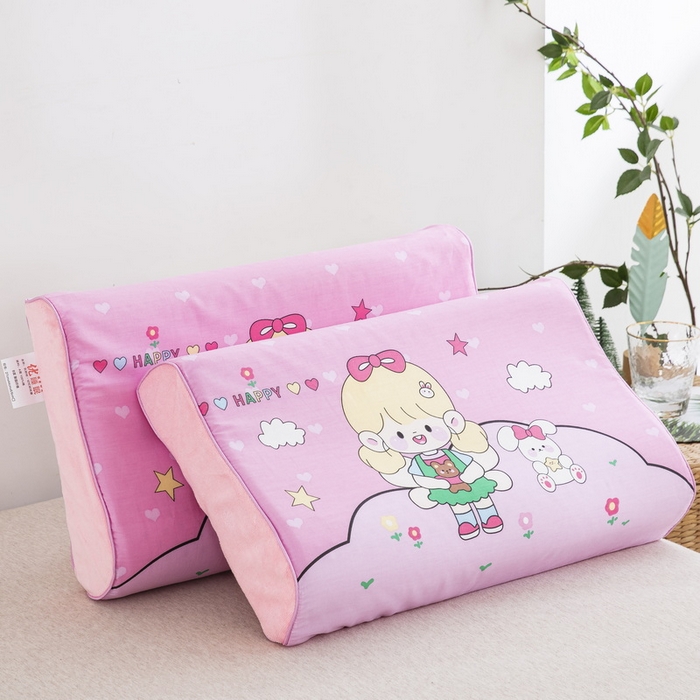 91家纺网 家纺一手货源 找家纺 大黄蜂家居家纺 2025新款全棉13372棉儿童卡通乳胶枕套 嗨皮女孩