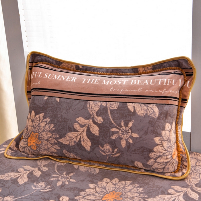 91家纺网 家纺一手货源 找家纺 芯诗曼家纺 2025新款金貂绒牛奶绒印花三件套 暗香