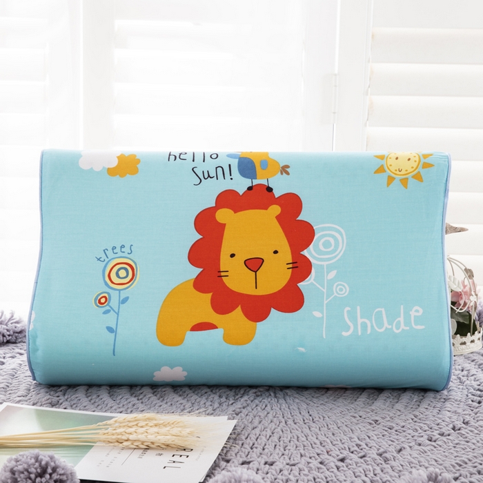 91家纺网 家纺一手货源 找家纺 大黄蜂家居家纺 2025新款全棉13372棉儿童卡通乳胶枕套 丛林狮子