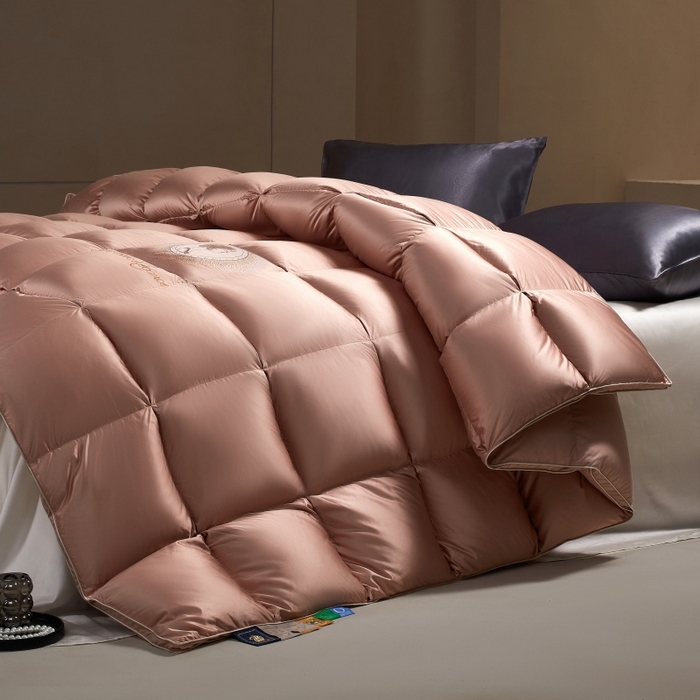 91家纺网 家纺一手货源 找家纺 织梦人羽绒工厂店2025新款羽绒被壳 贵夫人真丝缎-豆沙