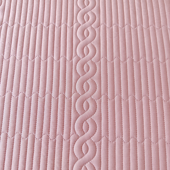 91家纺网 家纺一手货源 找家纺 岚吉家纺 2025新款莫代尔印花床盖 白桃粉