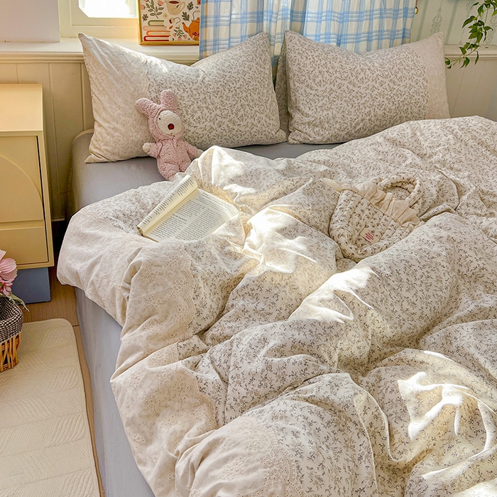 91家纺网 家纺一手货源 找家纺 港岛妹妹 2025新款韩式蕾丝花边软绵绵四件套 楼兰