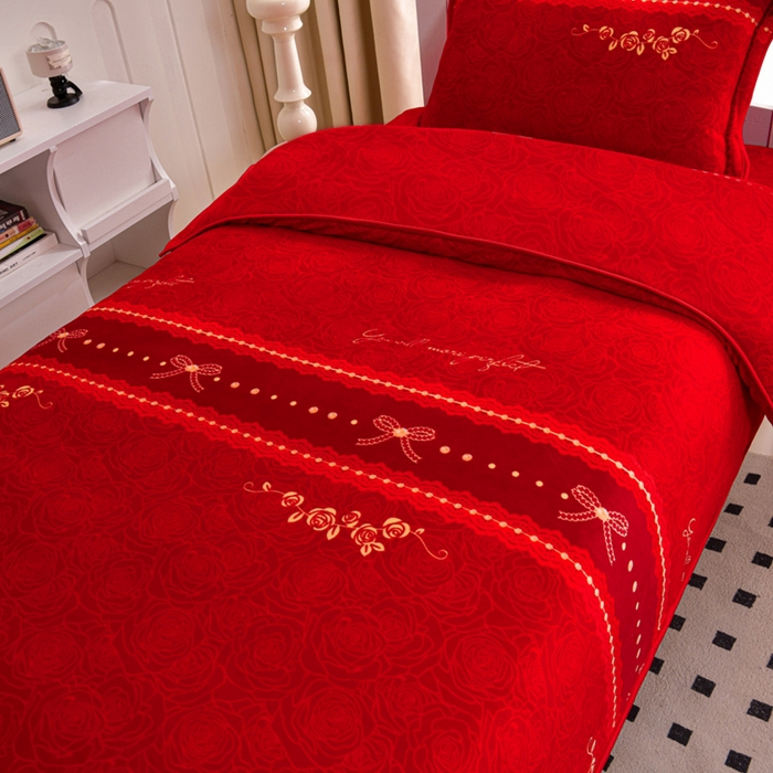 91家纺网 家纺一手货源 找家纺 芯诗曼家纺 2025新款金貂绒牛奶绒印花三件套 今生缘