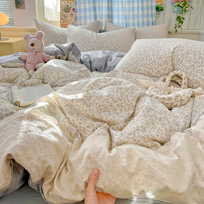 91家纺网 家纺一手货源 找家纺 港岛妹妹 2025新款韩式蕾丝花边软绵绵四件套 楼兰