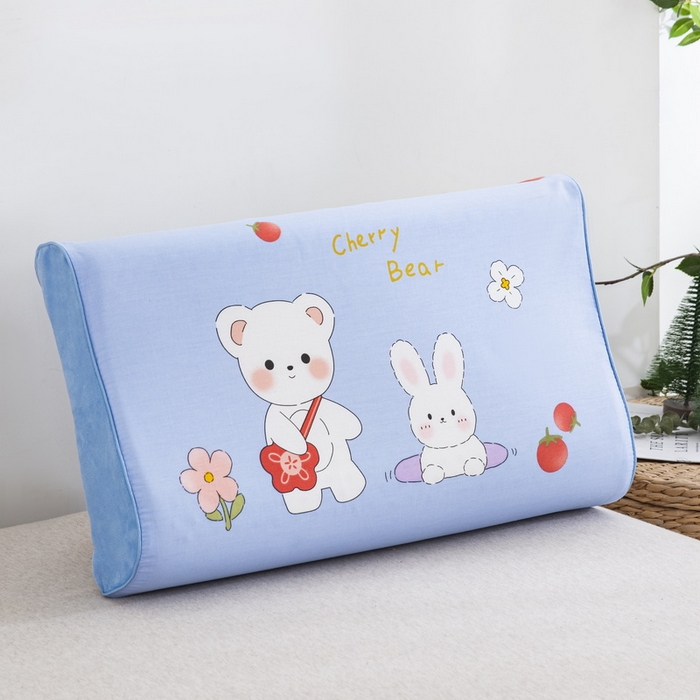 91家纺网 家纺一手货源 找家纺 大黄蜂家居家纺 2025新款全棉13372棉儿童卡通乳胶枕套 小熊和小兔