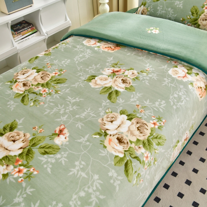 91家纺网 家纺一手货源 找家纺 芯诗曼家纺 2025新款金貂绒牛奶绒印花三件套 花样情怀