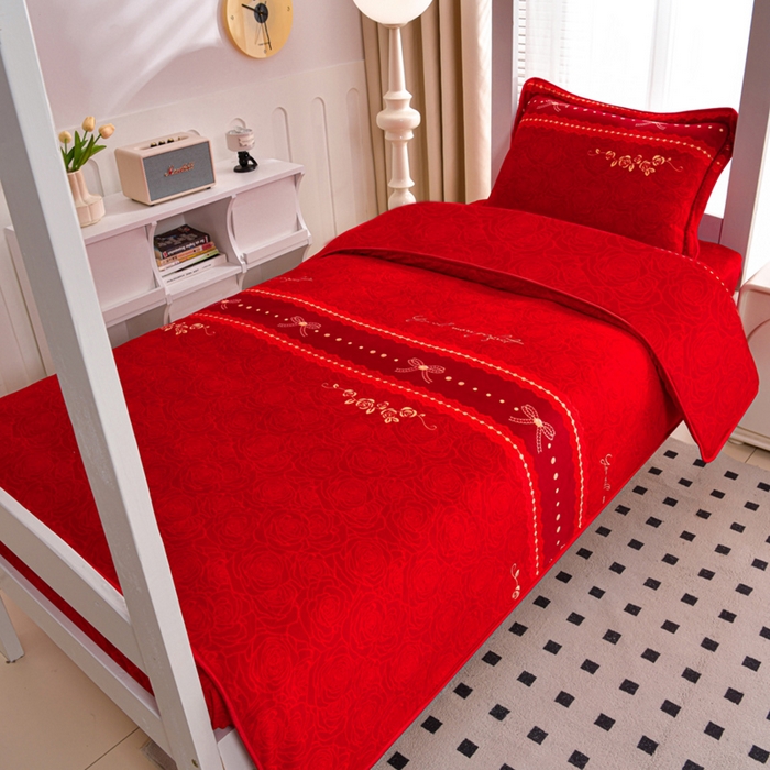 91家纺网 家纺一手货源 找家纺 芯诗曼家纺 2025新款金貂绒牛奶绒印花三件套 今生缘