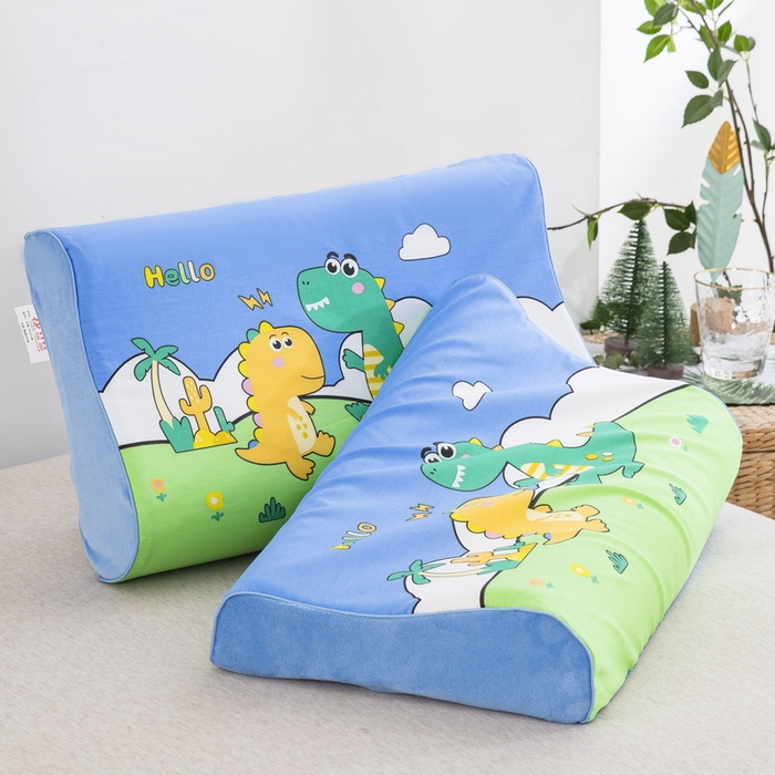 91家纺网 家纺一手货源 找家纺 大黄蜂家居家纺 2025新款全棉13372棉儿童卡通乳胶枕套 哈喽恐龙 