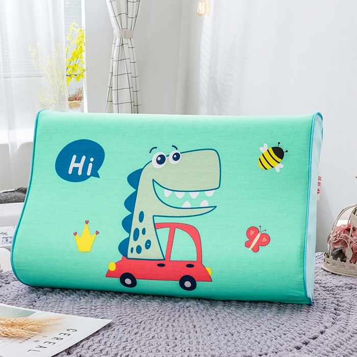 91家纺网 家纺一手货源 找家纺 大黄蜂家居家纺 2025新款全棉13372棉儿童卡通乳胶枕套 汽车恐龙