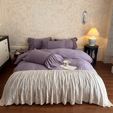 91家纺网 家纺一手货源 找家纺 （总）吾欢心 2025新款韩版纯棉花边款加厚原棉四件套维纳斯（高端定制）