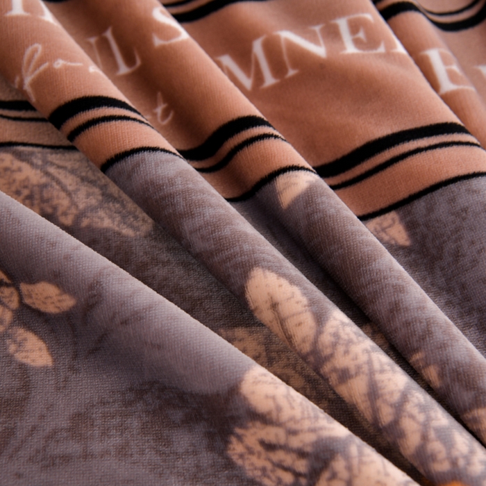 91家纺网 家纺一手货源 找家纺 芯诗曼家纺 2025新款金貂绒牛奶绒印花三件套 暗香