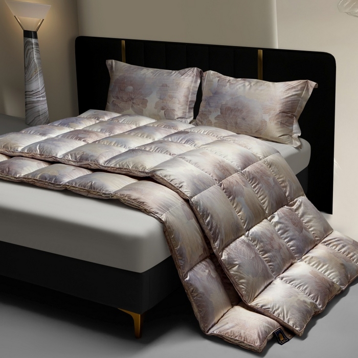 91家纺网 家纺一手货源 找家纺 织梦人羽绒工厂店2025新款羽绒被壳莫代尔印花 国色天香-豆沙