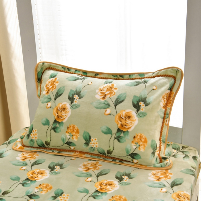 91家纺网 家纺一手货源 找家纺 芯诗曼家纺 2025新款金貂绒牛奶绒印花三件套 锦上添花