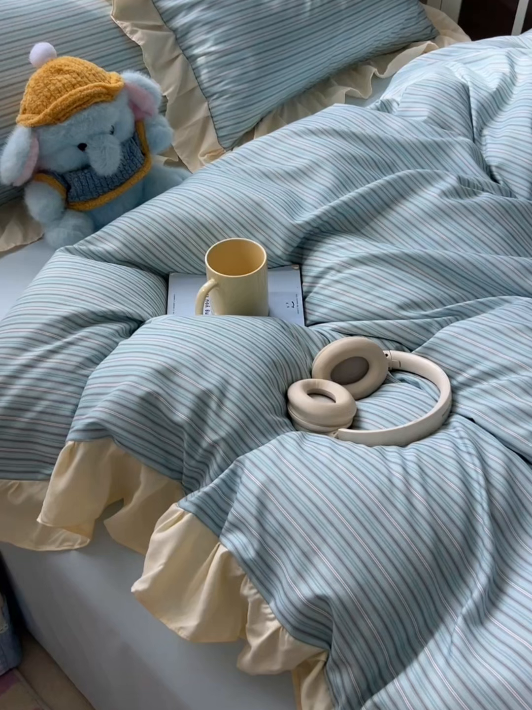 91家纺网 家纺一手货源 找家纺 （总）子钦家纺 2025新款云朵棉水洗棉复古风奶油花边四件套（场景二）罗密欧系列